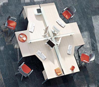 Vital 4 Person Crescent Desk