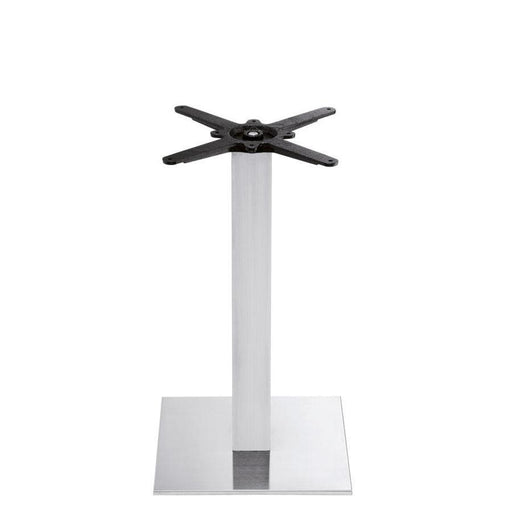 Boston - Brushed Steel Small Square Dining Table Base (Max Top Size: 80cm dia or 80cm x 80cm)