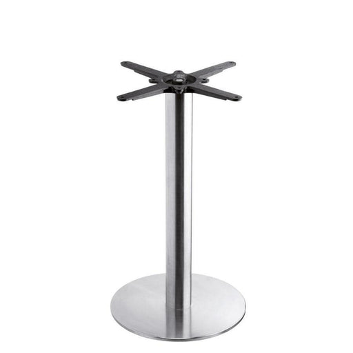 Boston - Brushed Steel Small Round Dining Table Base (Max Top Size: 80cm dia or 70cm x 70cm)
