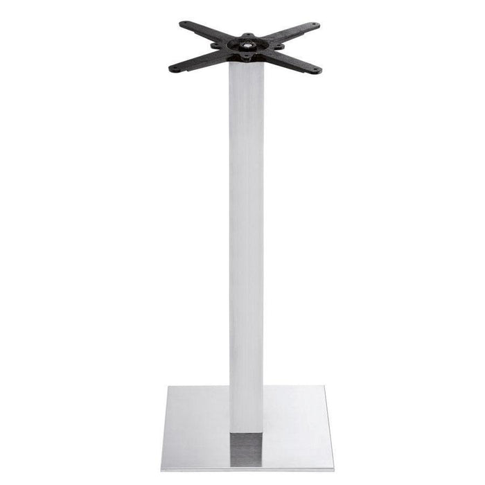 Boston - Brushed Steel Small Square Poseur Table Base (Max Tope Size: 75cm dia or 70cm x 70cm)