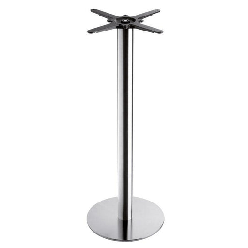 Boston - Brushed Steel Small Round Poseur Table Base (Max Top Size: 75cm dia or 70cm x 70cm)
