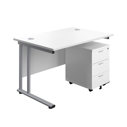 Start Next Day Delivery Cantilever Desk & Three Drawer Pedestal Bundle