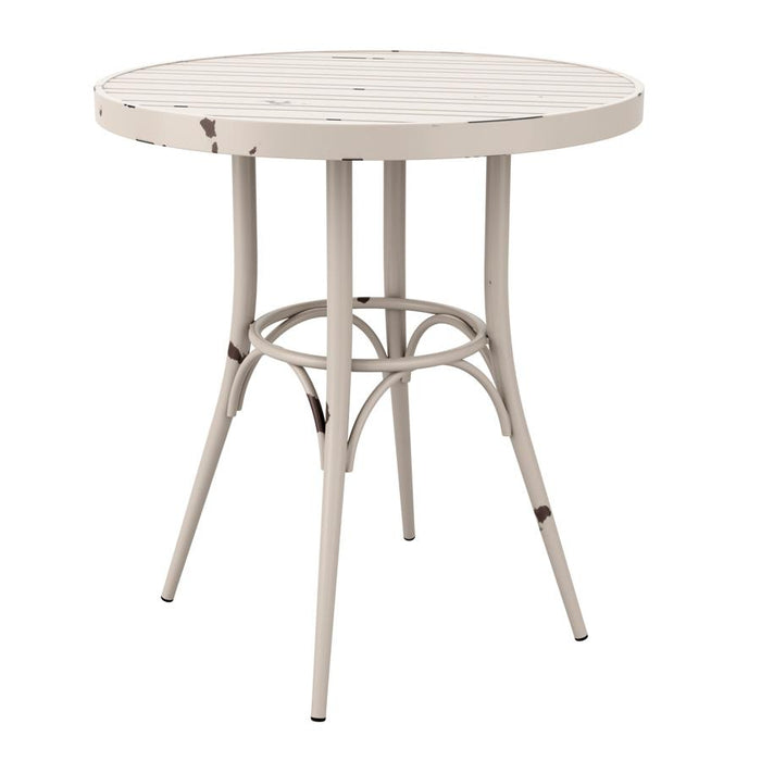 Café 4 Leg Table - Vintage White - 75cm Dia