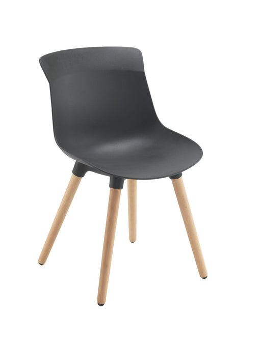 Charlie Wooden Leg Chair Black