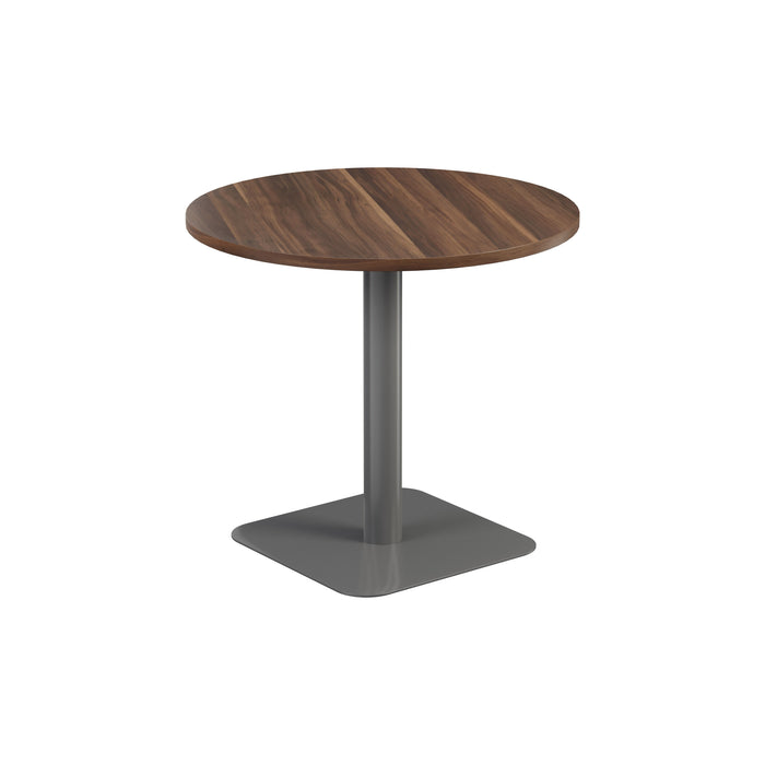 Pedestal base 800mm Table - Walnut/Black