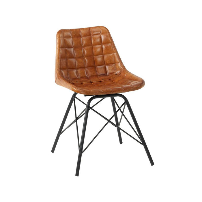 Chuck Side Chair - Black Frame - Bruciato Tan