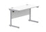 Office Rectangular Desk With Steel Single Upright Cantilever Frame | 1200X600 | White/Silver
