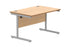 Office Rectangular Desk With Steel Single Upright Cantilever Frame | 1200X800 | Beech/Silver