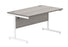 Office Rectangular Desk With Steel Single Upright Cantilever Frame | 1400X800 | Grey Oak/White