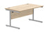 Office Rectangular Desk With Steel Single Upright Cantilever Frame | 1400X800 | Oak/Silver
