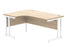 Office Left Hand Corner Desk With Steel Double Upright Cantilever Frame | 1600X1200 | Oak/White