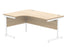Office Left Hand Corner Desk With Steel Single Upright Cantilever Frame | 1600X1200 | Oak/White