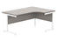 Office Right Hand Corner Desk With Steel Single Upright Cantilever Frame | 1600X1200 | Grey Oak/White