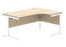 Office Right Hand Corner Desk With Steel Single Upright Cantilever Frame | 1600X1200 | Oak/White