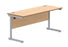 Office Rectangular Desk With Steel Single Upright Cantilever Frame | 1600X600 | Beech/Silver