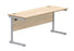 Office Rectangular Desk With Steel Single Upright Cantilever Frame | 1600X600 | Oak/Silver