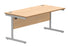Office Rectangular Desk With Steel Single Upright Cantilever Frame | 1600X800 | Beech/Silver
