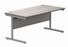 Office Rectangular Desk With Steel Single Upright Cantilever Frame | 1600X800 | Grey Oak/Silver