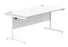 Office Rectangular Desk With Steel Single Upright Cantilever Frame | 1600X800 | White/White