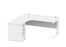 Double Upright Left Hand Radial Desk + Desk High Pedestal | 1600X1200 | Arctic White/White