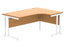 Double Upright Right Hand Radial Desk + Desk High Pedestal | 1600X1200 | Norwegian Beech/White