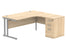 Double Upright Right Hand Radial Desk + Desk High Pedestal | 1600X1200 | Canadian Oak/Silver