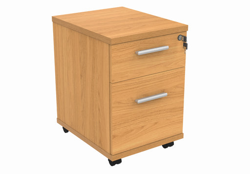Mobile Under Desk Office Storage Unit | 2 Drawers | Beech