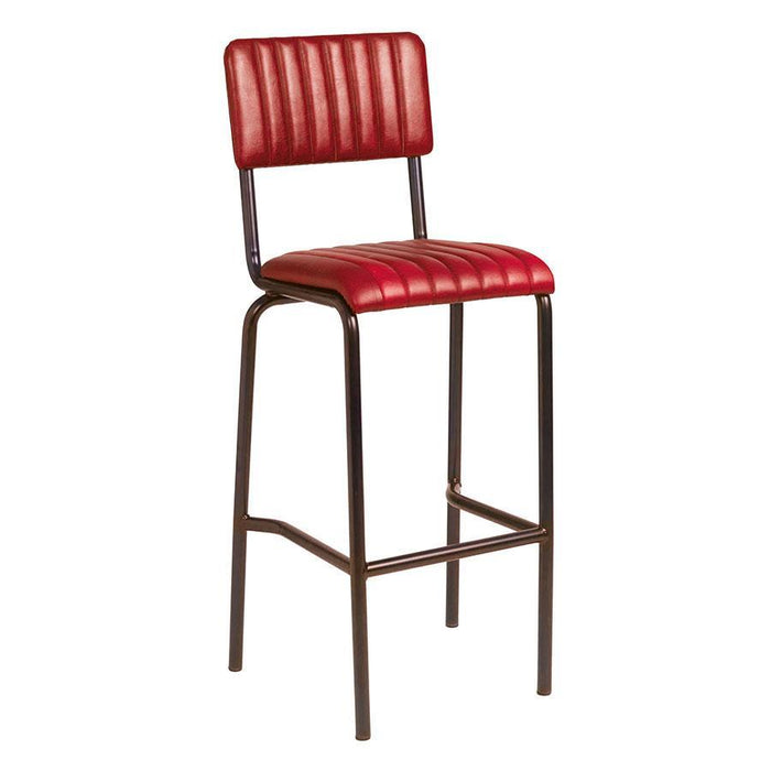 Core Bar Stool - Ribbed Lascari - Vintage Red