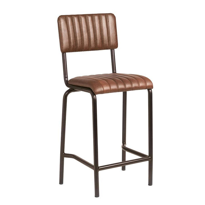Core Mid Bar Stool - Ribbed Lascari - Vintage Brown