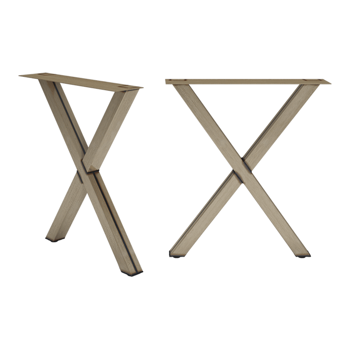 Double Cross Raw Steel Table Base (set of 2 legs)