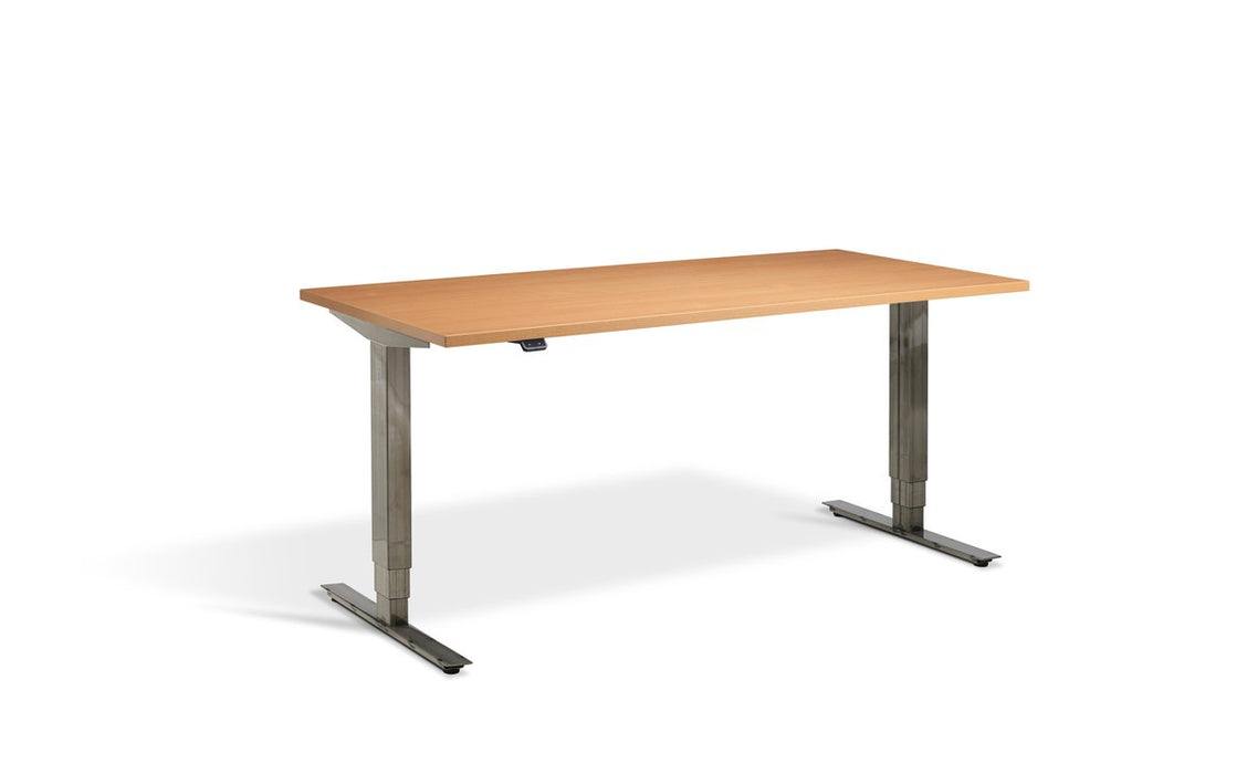 Forge Raw Steel Height Adjustable Desk - 800mm Width