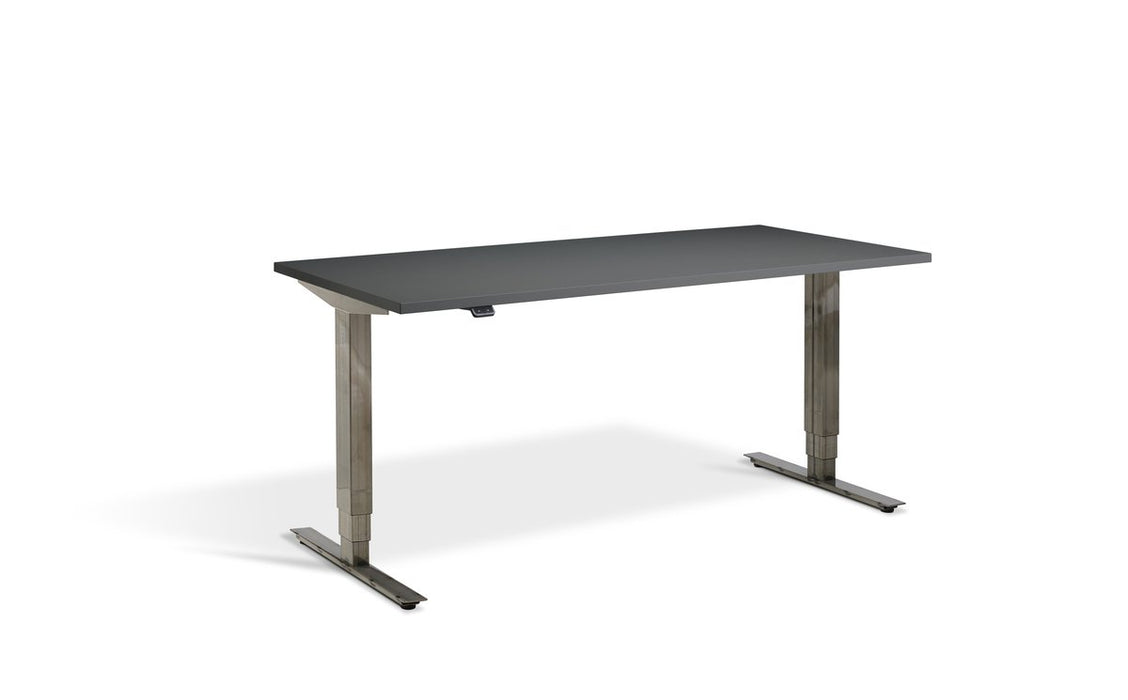 Forge Raw Steel Height Adjustable Desk - 800mm Width