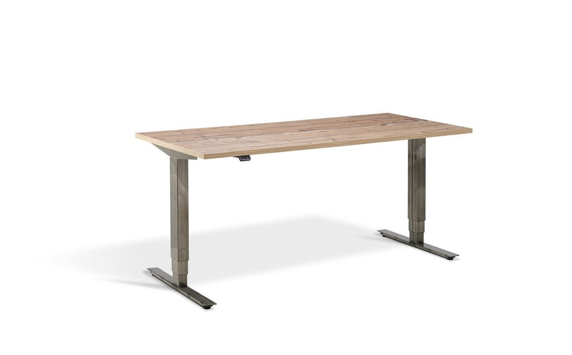 Forge Raw Steel Height Adjustable Desk - 800mm Width