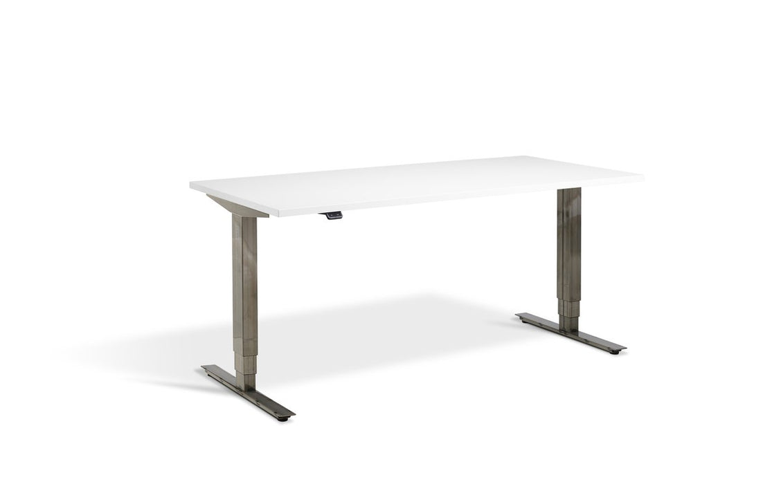 Forge Raw Steel Height Adjustable Desk - 800mm Width