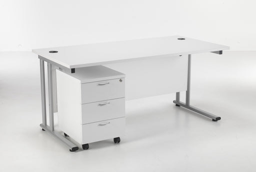 Start Next Day Delivery Cantilever Desk & Two Drawer Pedestal Bundle