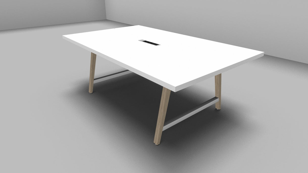 Cohesion Table - wood legs & cable management