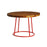 Max Coffee Table - Red Base - Rustic Solid Wood Top 750Dia