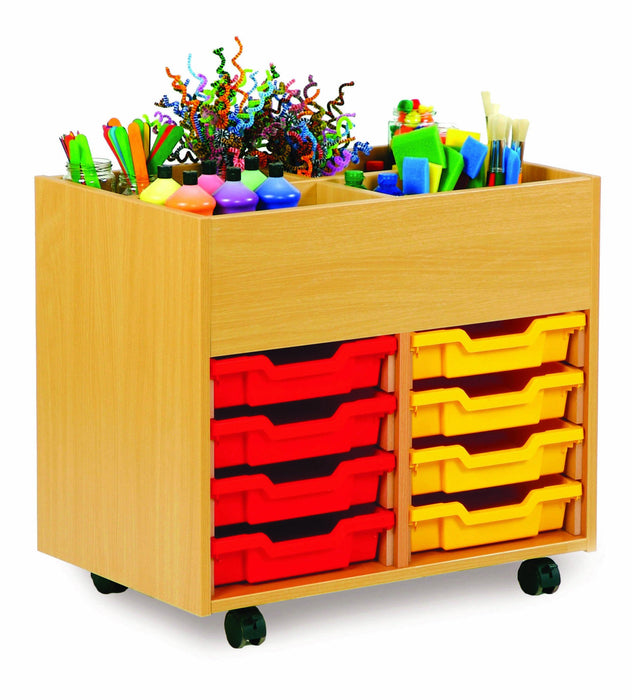 4 bay art kinderbox unit with trays