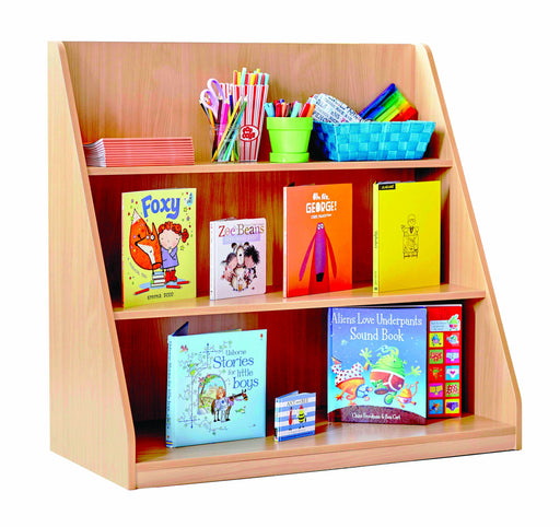 Library Unit with 3 tiered shelves at varying depths