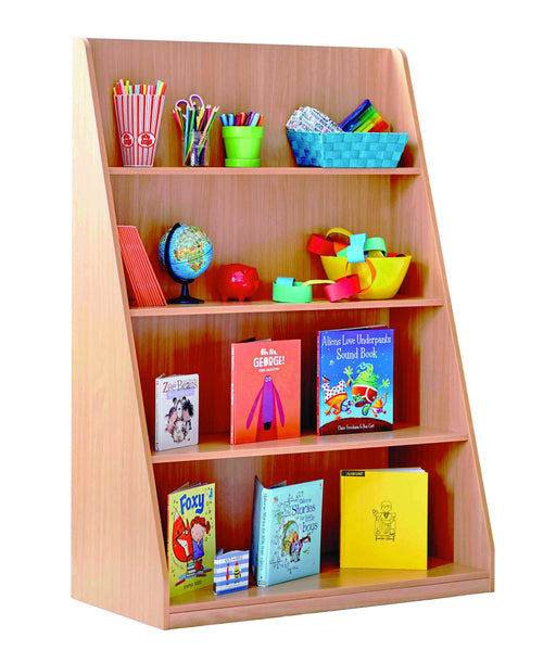 Library Unit with 4 tiered shelves at varying depths