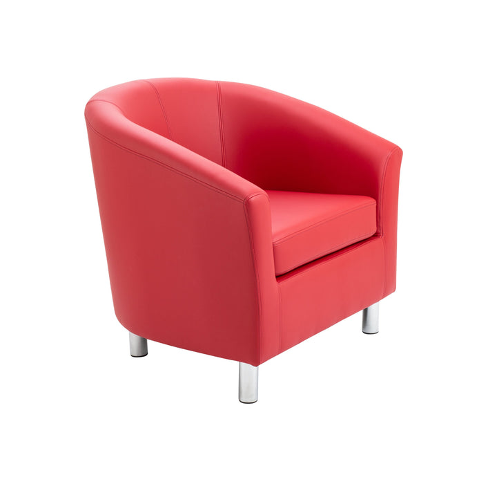 Vibrant Tub Armchair Metal Feet- Red