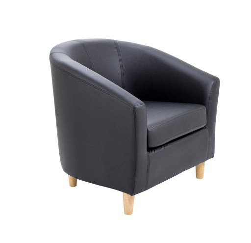 Vibrant Tub Armchair Wooden Feet - Dark Blue