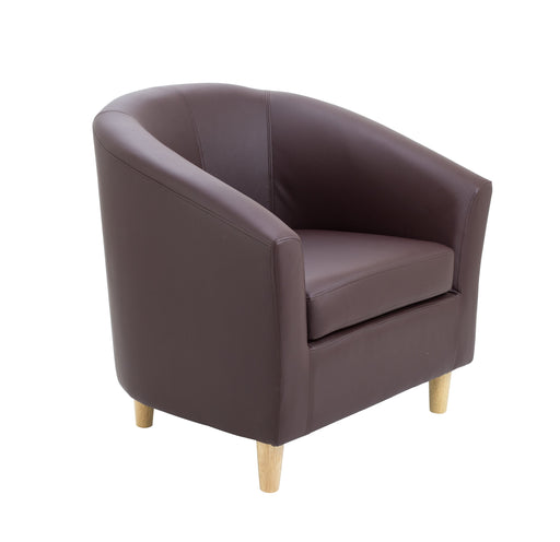 Vibrant Tub Armchair Wooden Feet - Dark Blue