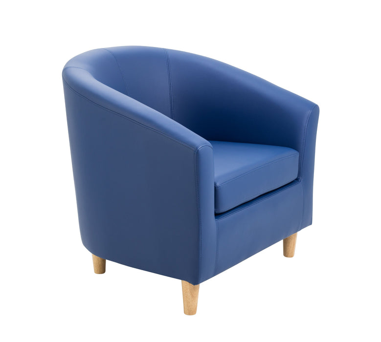 Vibrant Tub Armchair Wooden Feet - Dark Blue