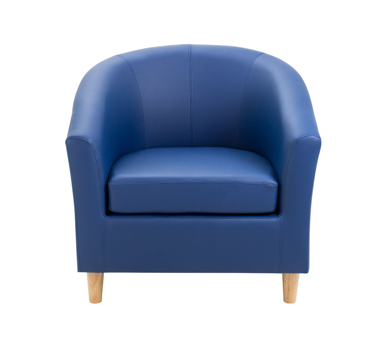 Vibrant Tub Armchair Wooden Feet - Dark Blue