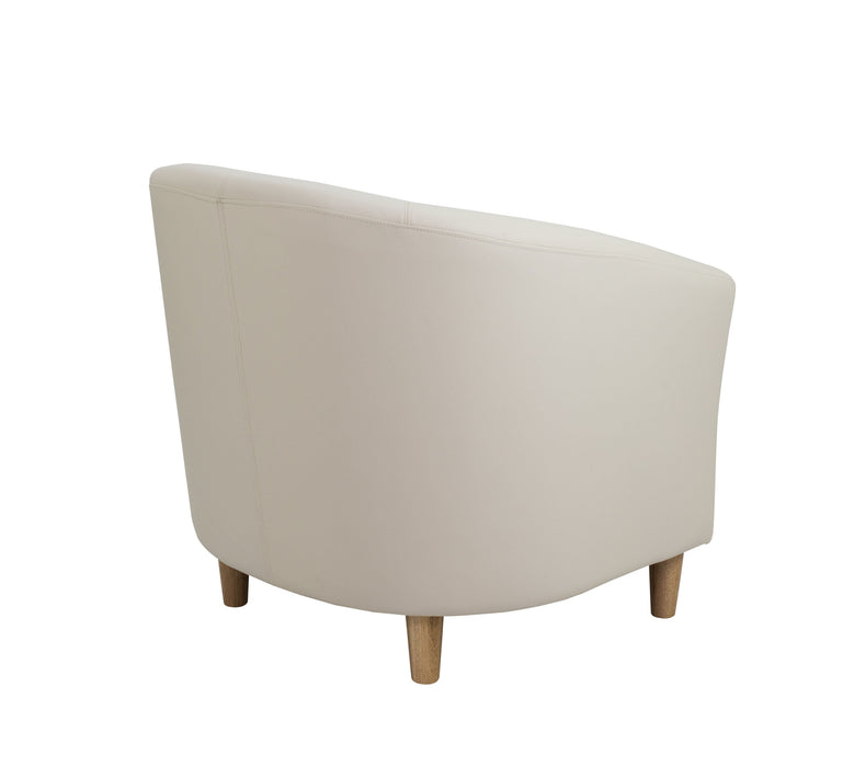 Vibrant Tub Armchair Wooden Feet - Cream