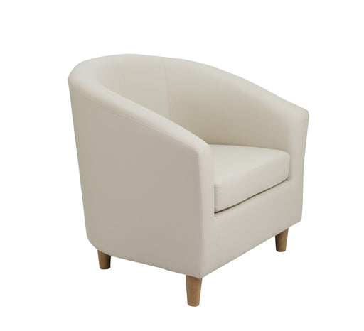 Vibrant Tub Armchair Wooden Feet - Cream