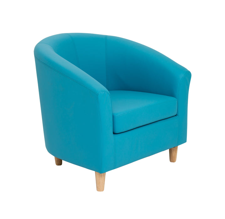 Vibrant Tub Armchair Wooden Feet - Dark Blue