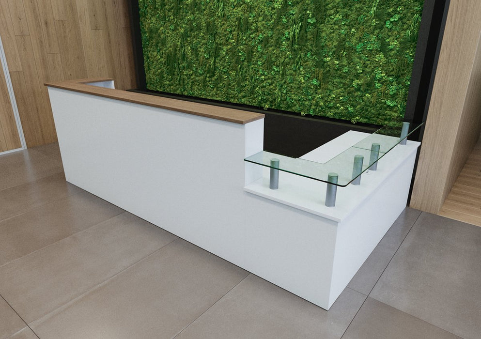 Allure Glass Shelf Desk Unit