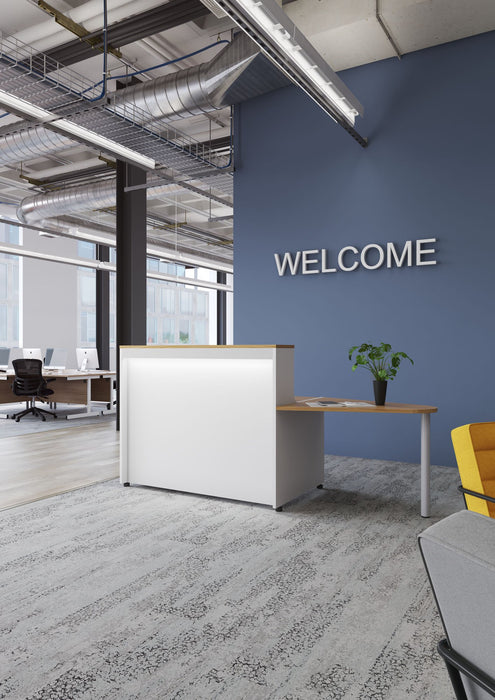 Simple Reception Desk 1600mm x 800mm - White